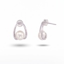 Celeste pendientes pinza perla