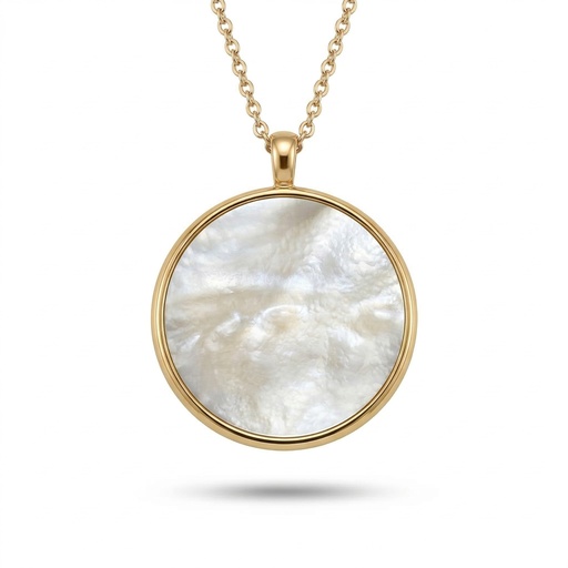 [10071] Bliss colgante luna (Acero baño de oro, Blanca)