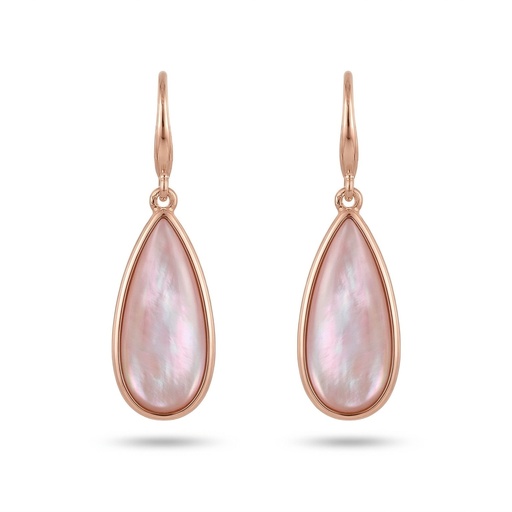 [10081] Bliss pendientes gota (Acero baño de oro rosa, Rosa)