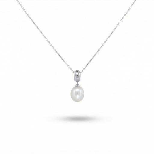 [10684] Celeste colgante simple perla (7.5 mm)