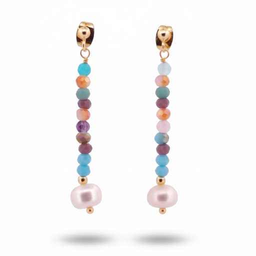 [10554] Glimmer pendiente (Multicolor azul turquesa)