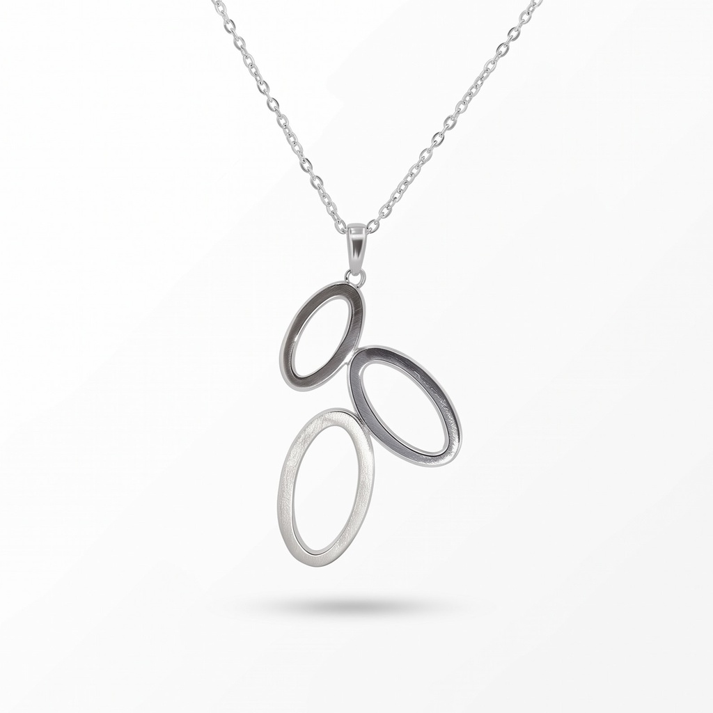 Serenity colgante oval mate brillo con cadena