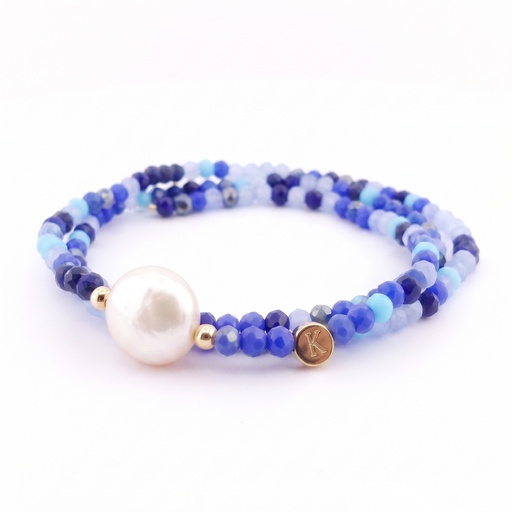 [10591] Glimmer pulsera-collar elástico (51 cm, Multicolor azul)
