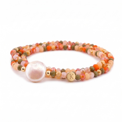 [10595] Glimmer pulsera-collar elástico (51 cm, Multicolor Coral)