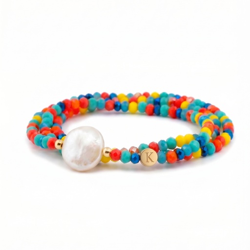 [10597] Glimmer pulsera-collar elástico (51 cm, Multicolor verde)