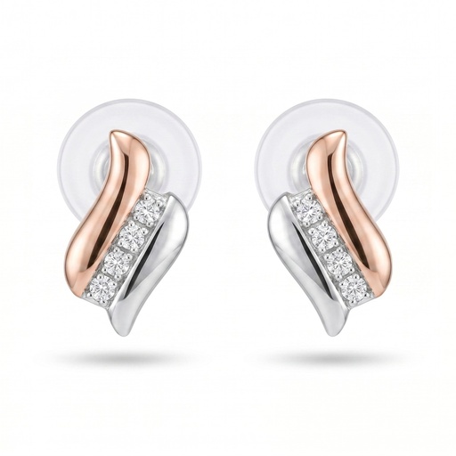 [10437] Lyric pendientes silueta rosa plata