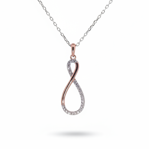 [10613] Lyric colgante ondas rosa plata