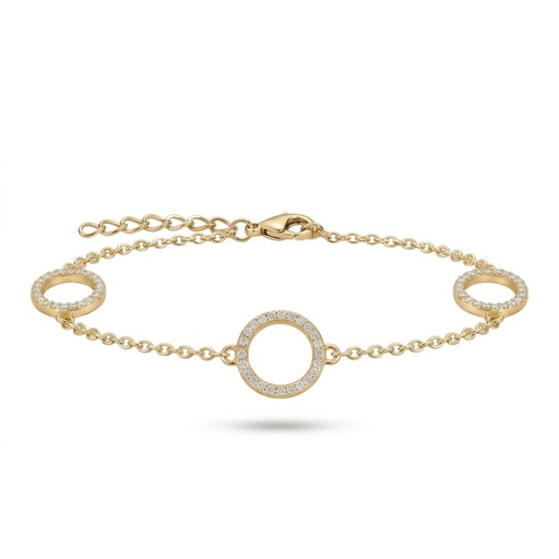 [10653] Lyric pulsera aros circonia dorados