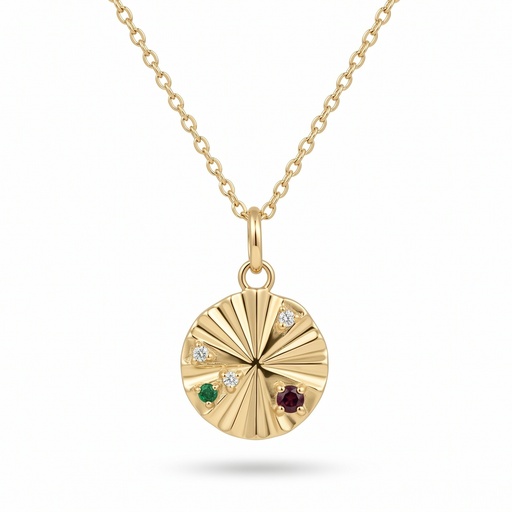 [10703] Praga colgante tarta circonia multicolor con cadena